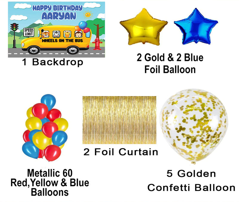 Wheels on the Bus Theme Birthday Party Complete Party Set