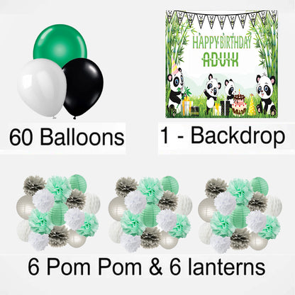 Panda Theme Birthday Party Complete Decoration Kit