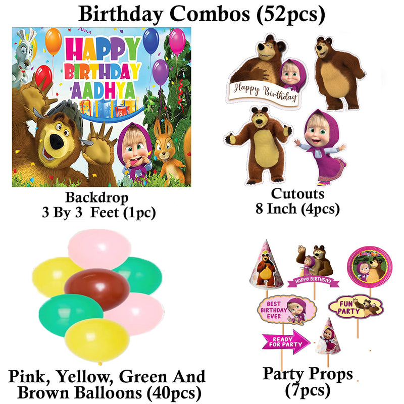 Masha and The Bear Theme Party Complete Set for Decoration