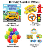 Wheels on the Bus Theme Party Complete Set for Decoration