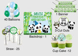 Panda Theme Birthday Party Combo Kit with Backdrop & Decorations