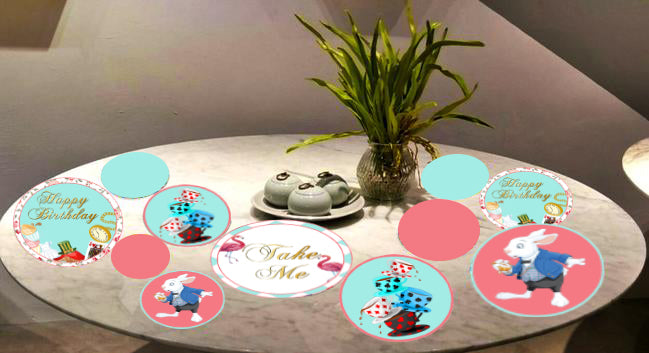 Alice Tea Party Theme Birthday Party Table Confetti