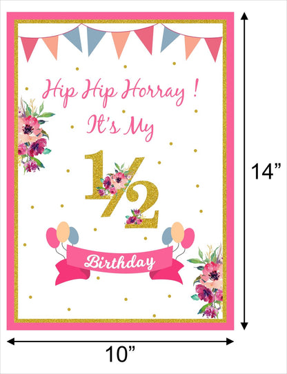 Half Birthday Decoration Party Supplies for Girls