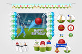 Cricket Theme Birthday Party Combo Kit with Backdrop & Decorations