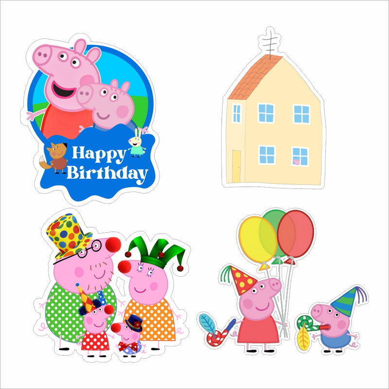 Peppa Pig Theme Birthday Party Cutouts