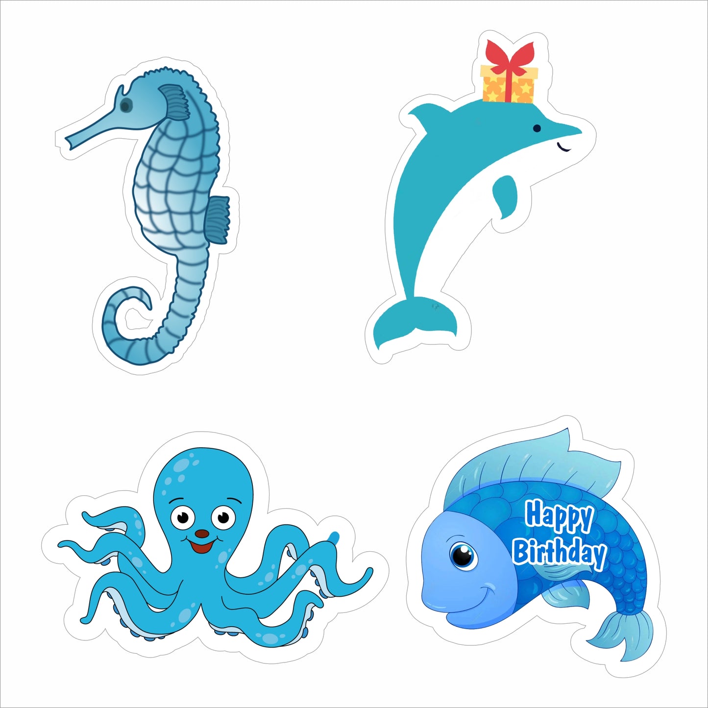 Baby Shark Theme Birthday Party Cutouts