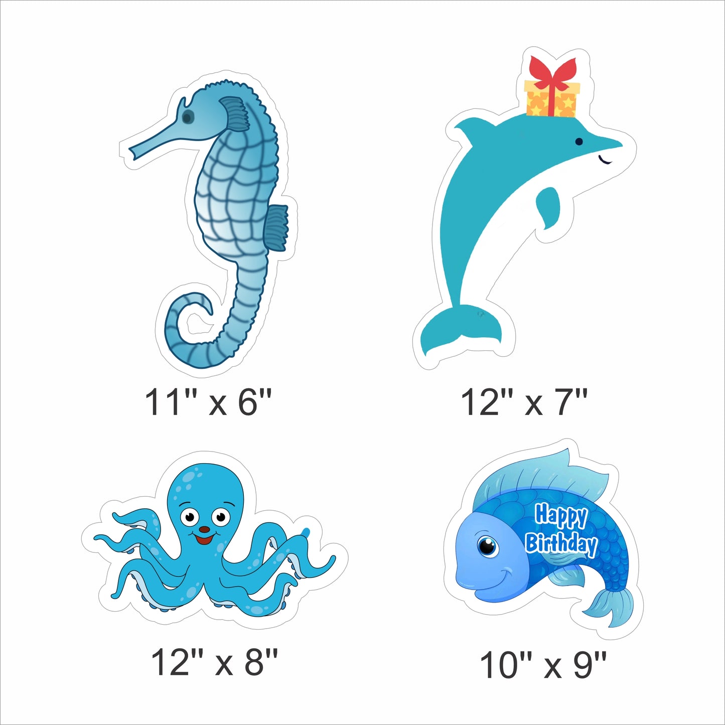 Baby Shark Theme Birthday Party Cutouts