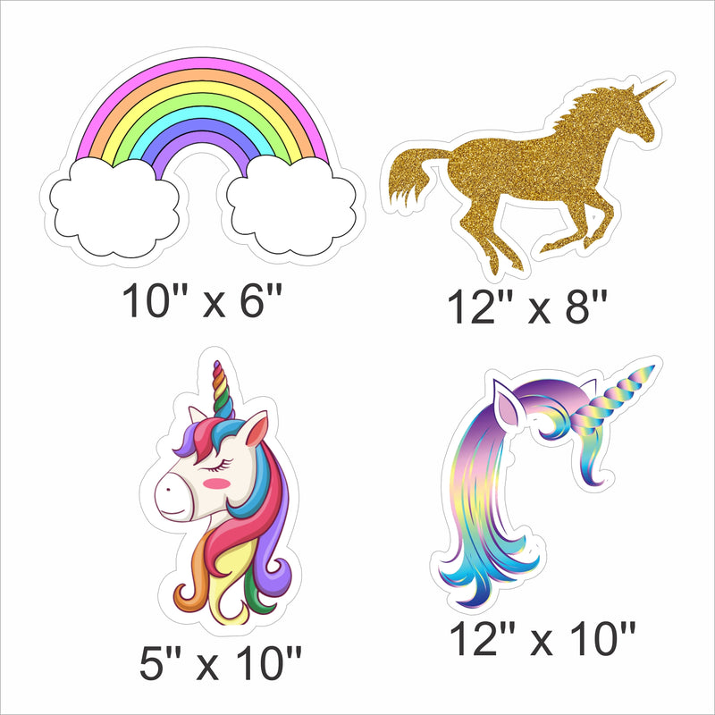 Unicorn Theme Birthday Party Cutouts