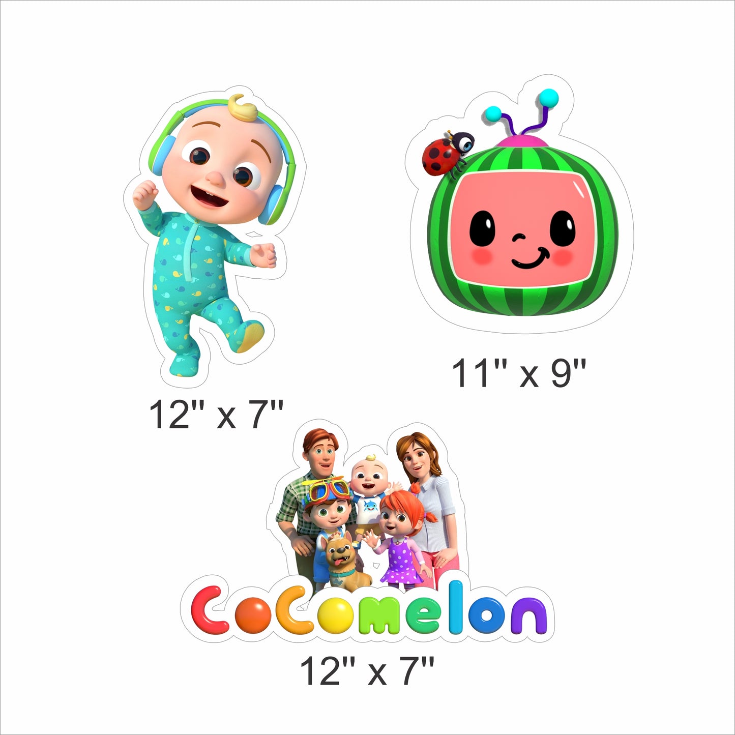 Cocomelon Theme Birthday Party Cutouts