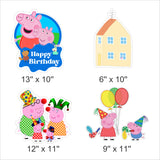 Peppa Pig Theme Birthday Party Cutouts