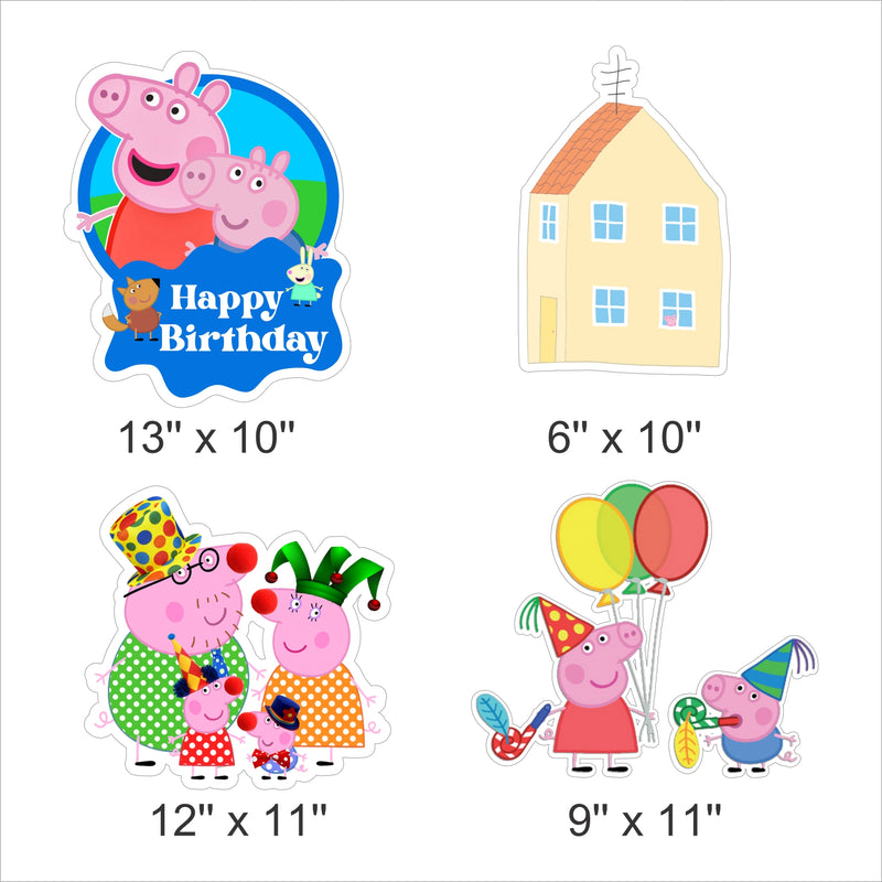 Peppa Pig Theme Birthday Party Cutouts