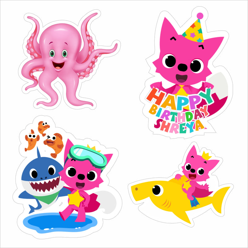 Baby Shark Theme Birthday Party Cutouts