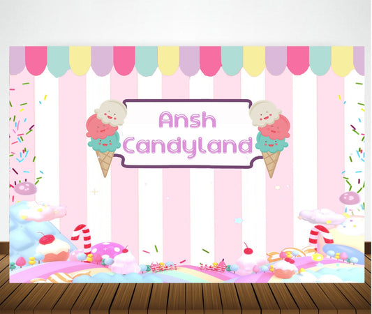 Candy Land Theme Birthday Party Backdrop