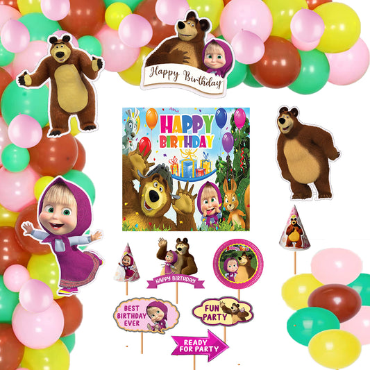 Masha and The Bear Theme Party Complete Set for Decoration