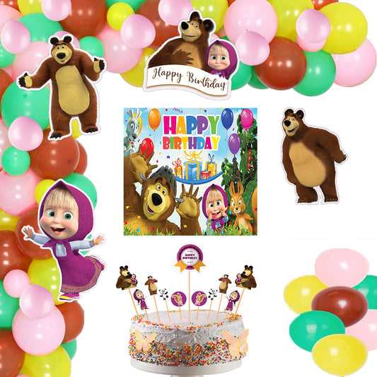 Masha and The Bear Theme Party Complete Set for Decoration