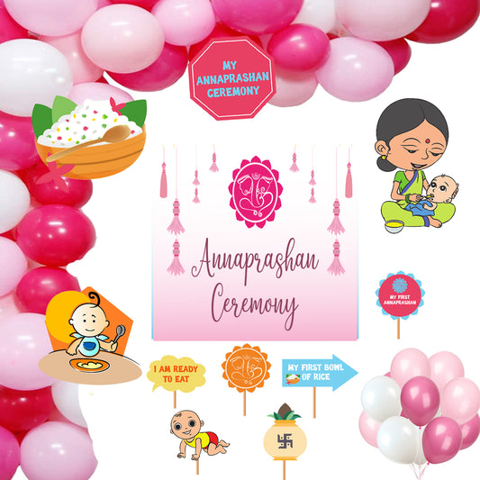 Annaprashan Ceremony Decoration Kit for Complete Set with Cut Outs and Props