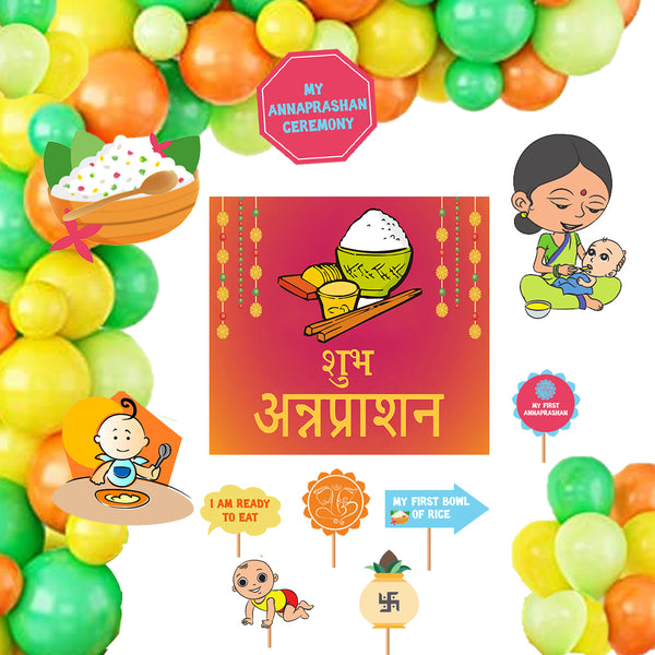 Annaprashan Ceremony Decoration Kit for Complete Set with Cut Outs and Props