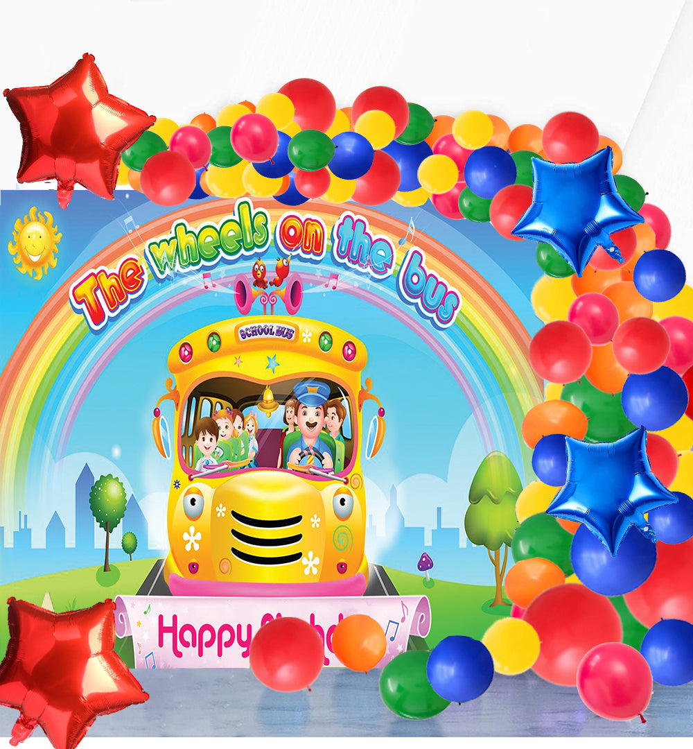 Wheels on the Bus Theme Party Complete Set for Decoration