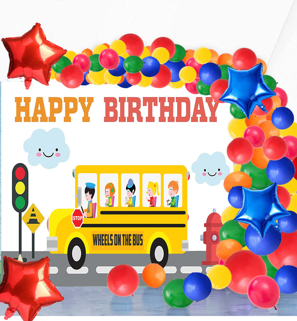Wheels on the Bus Theme Party Complete Set for Decoration