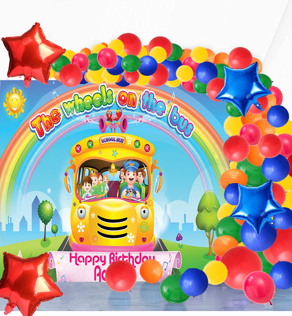 Wheels on the Bus Theme Party Complete Set for Decoration