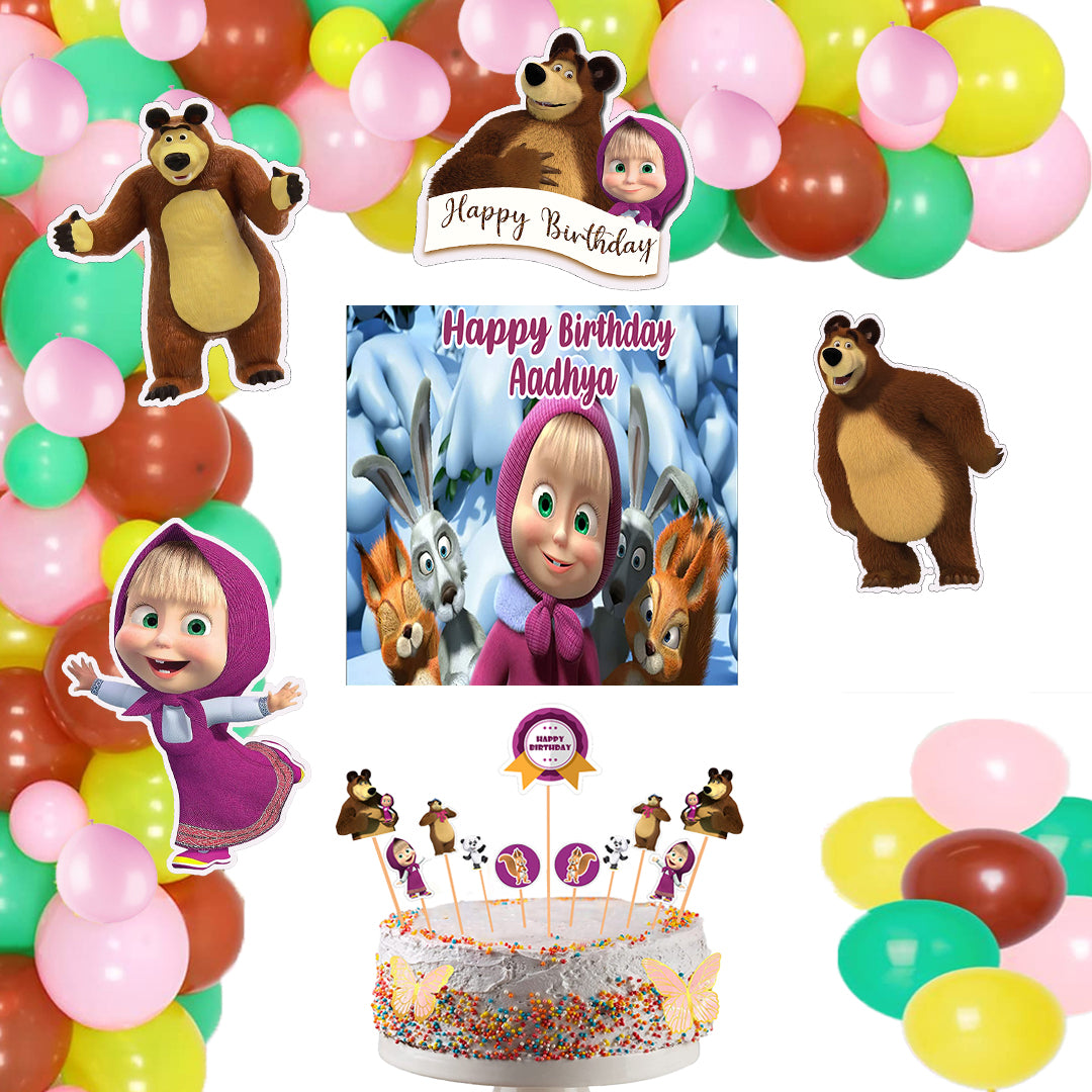 Buy Masha and The Bear Theme Party Decorations | Party Supplies ...