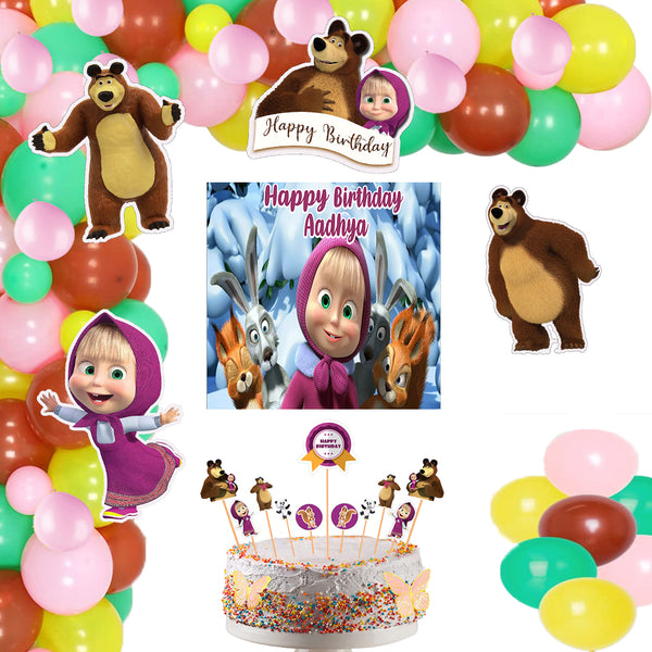 Masha and The Bear Theme Party Complete Set for Decoration