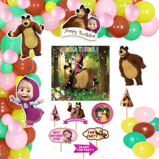 Masha and The Bear Theme Party Complete Set for Decoration