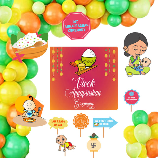 Annaprashan Ceremony Decoration Kit for Complete Set with Cut Outs and Props