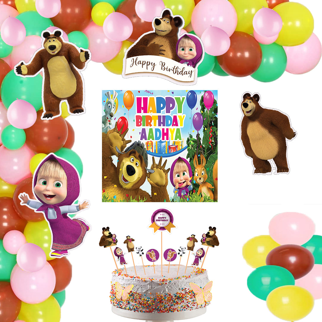 Buy Masha and The Bear Theme Party Decorations | Party Supplies ...