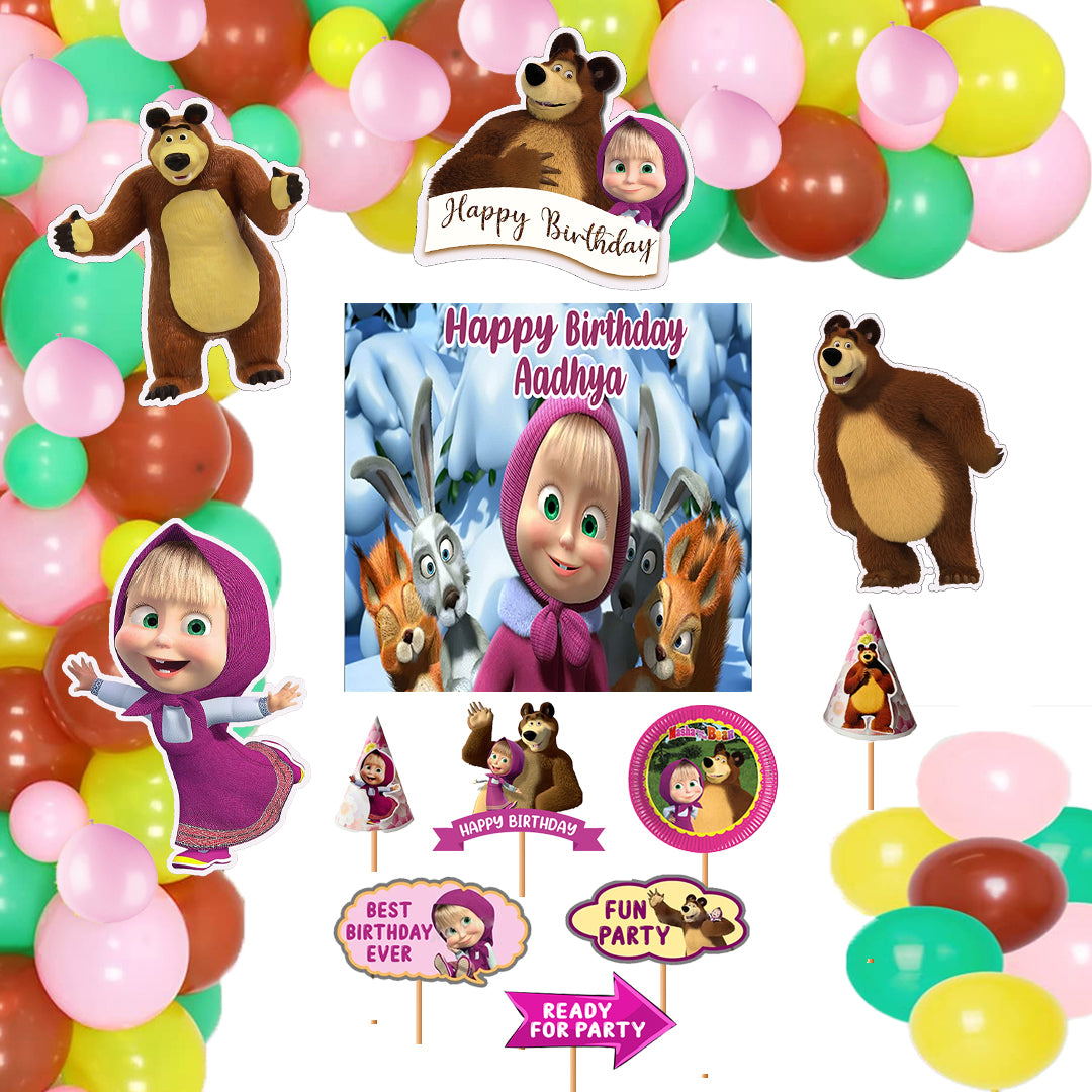 Buy Masha and The Bear Theme Party Decorations | Party Supplies ...