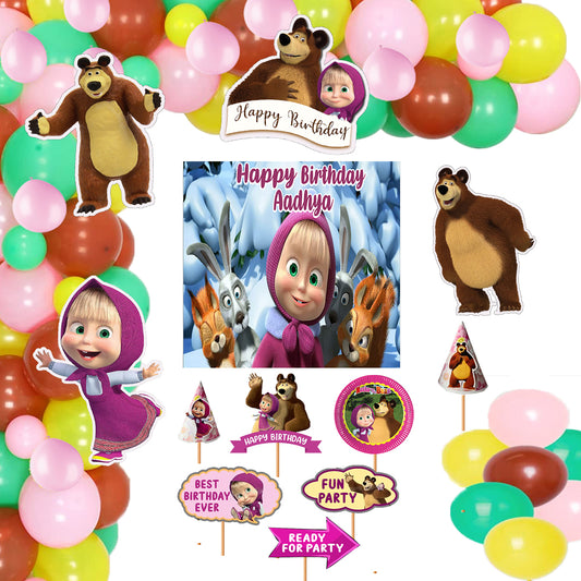 Masha and The Bear Theme Party Complete Set for Decoration