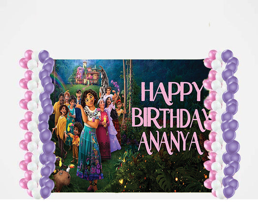 Encanto Theme Birthday Party Decoration kit with Backdrop & Balloons