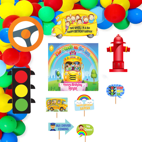 Wheels on the Bus Theme Party Complete Set for Decoration