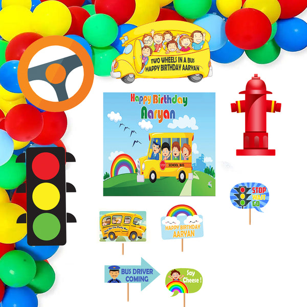 Wheels on the Bus Theme Party Complete Set for Decoration