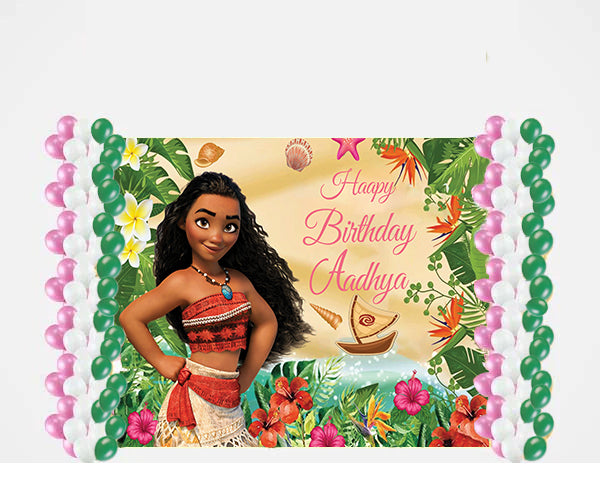 Moana Theme Birthday Party Decoration kit with Backdrop & Balloons
