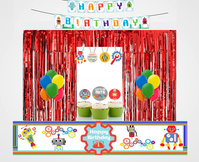 Robot Theme Birthday Party Decoration Kit