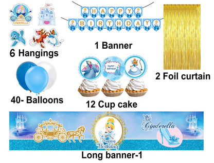 Cinderella Theme Birthday Party Decoration Kit