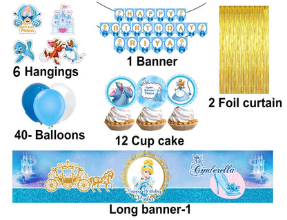 Cinderella Theme Birthday Party Decoration Kit