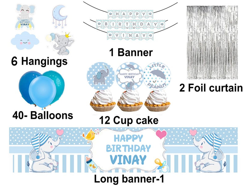 Elephant Theme Birthday Party Decoration Kit