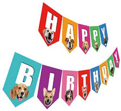 Happy Birthday  Birthday Banner Perfect For Pet , Bunting & Garland Photo Booth Props Decoration