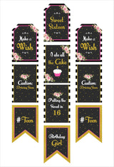 16th Birthday Paper Door Banner for Wall Decoration 