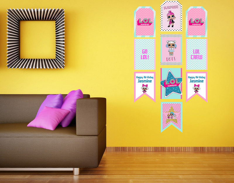 LOL Party Theme Birthday Paper Door Banner for Wall Decoration