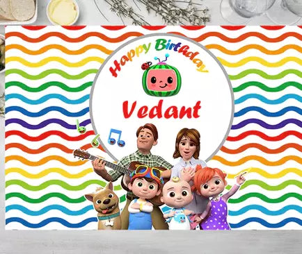 Cocomelon Theme Birthday Table Mats for Decoration