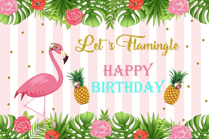 Flamingo Theme Birthday Party Backdrop
