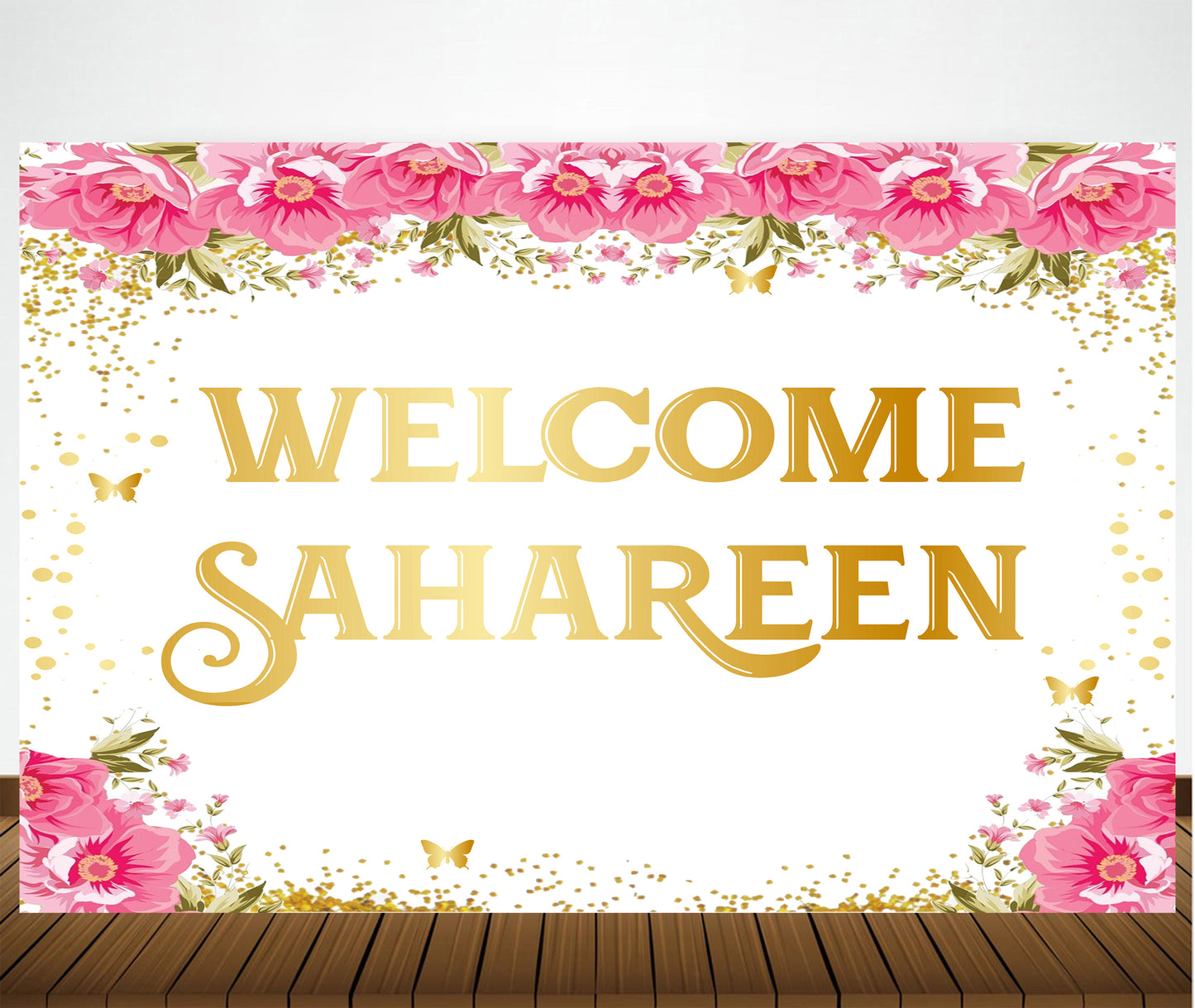 Personalize Happy Birthday Backdrop Banner
