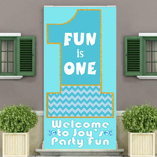 Fun Is One Customized Welcome Banner Roll up Standee (with stand)