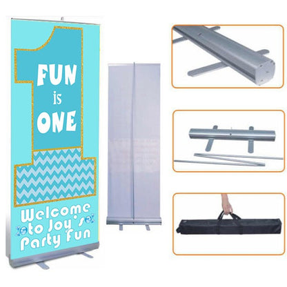 Fun Is One Customized Welcome Banner Roll up Standee (with stand)