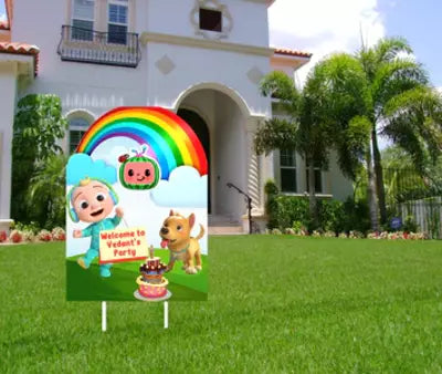 Cocomelon Theme Birthday Party Welcome Board