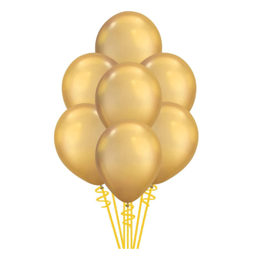 Buy Gold Metallic Latex Balloons for Birthday /Anniversary Decoration ...