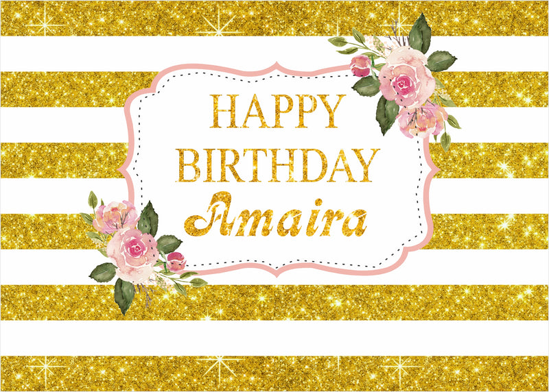 Personalize Birthday Party Backdrop Banner